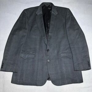 Vintage‎ Circle S Sportscoat Blazer 48L Western Silk Blend Herringbone USA Made